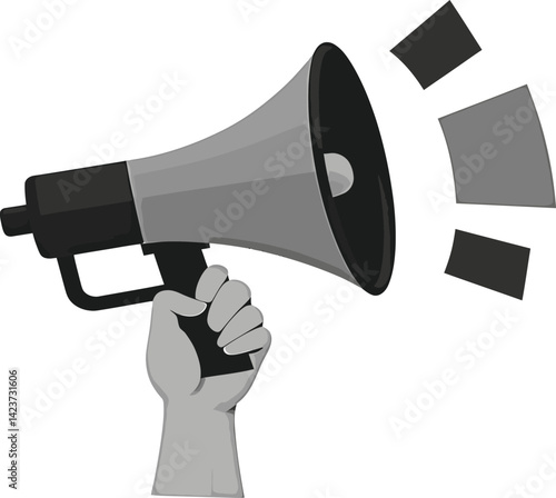 Megaphone announcement public speaking communication marketing advertising loud speaker promotion tool