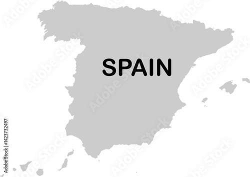 Spain County Map And Flag Design