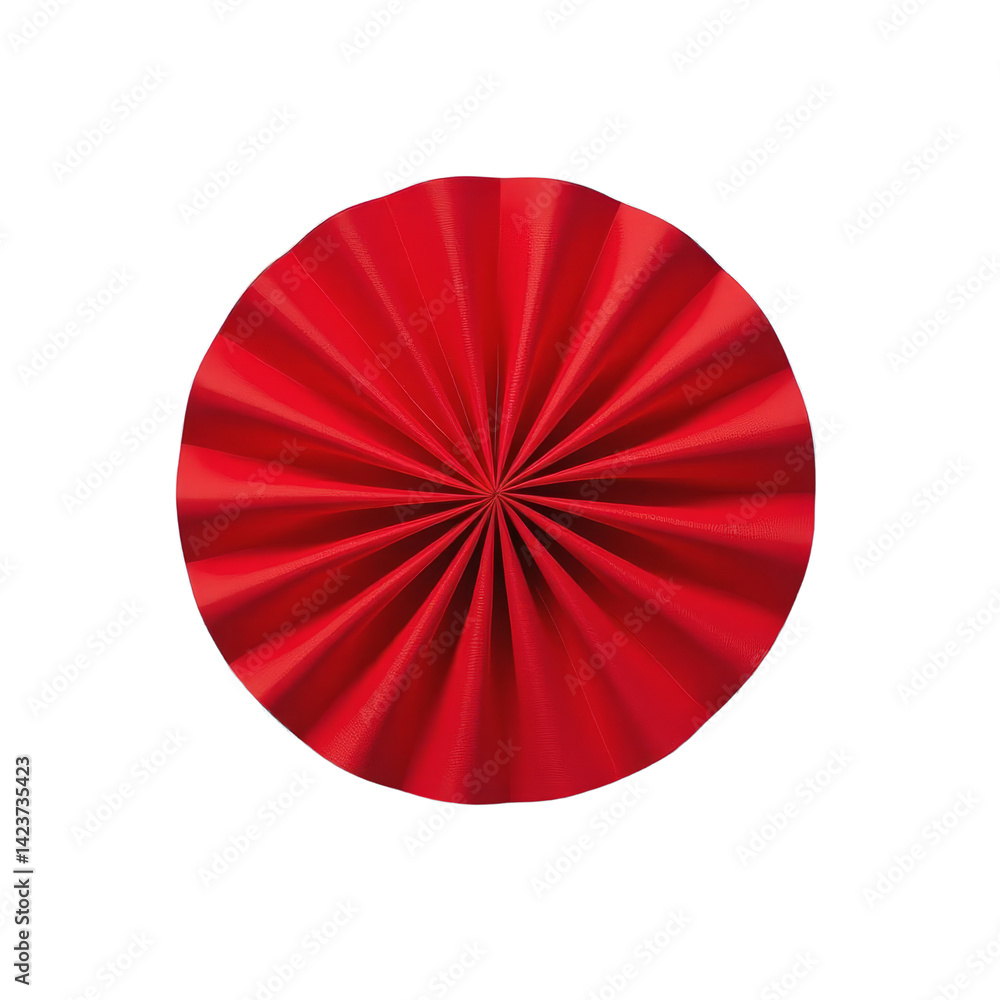 Red Paper Fan, Round Ornament, Decoration, Transparent Background