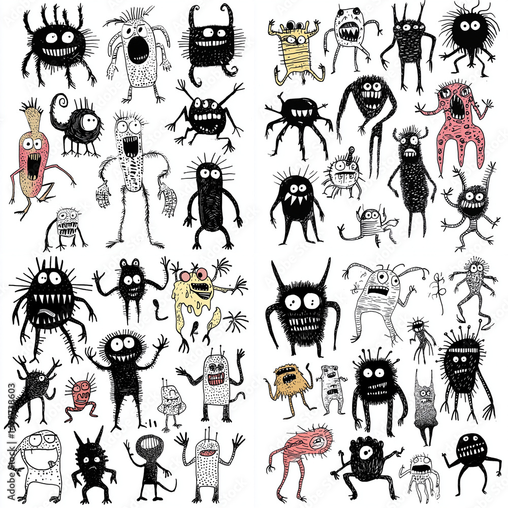 Fototapeta premium set of monster. s vector illustration