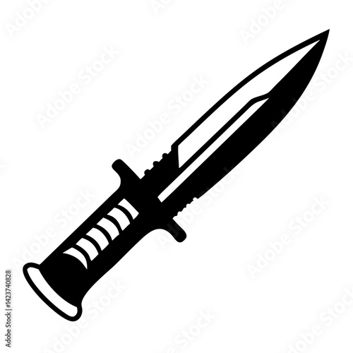 A formidable dagger stands in stark monochrome, a symbol of power, precision, and potential danger.