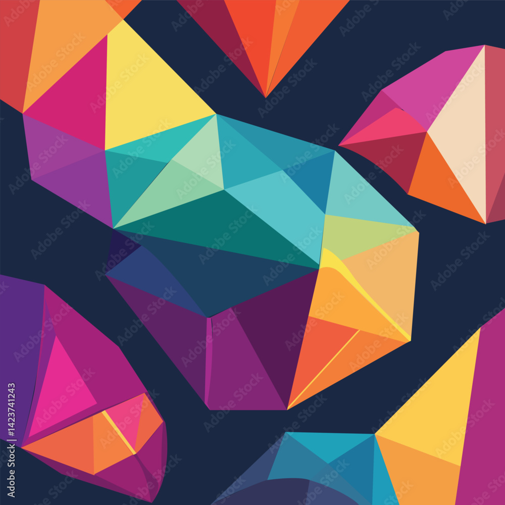 Abstract geometric patterns featuring bright colors and intricate shapes are trending for 2025 Abstract geometric patterns featuring bright colors and intricate shapes are trending for 2025