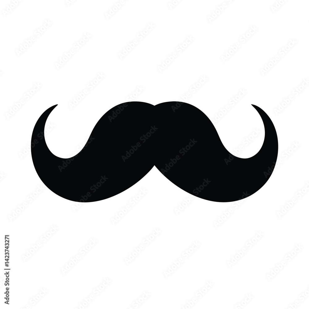 mustache stencil icon vector illustration mustache stencil icon vector illustration