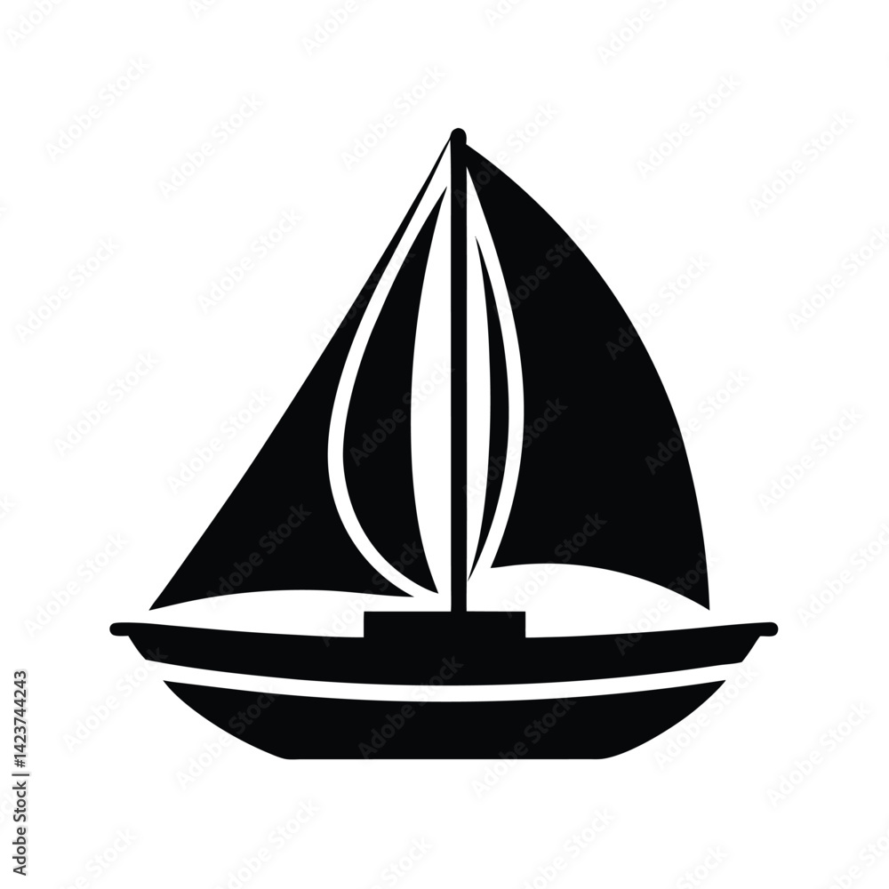 sailboat stencil icon vector illustration sailboat stencil icon vector illustration