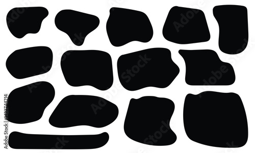 Abstract organic shape round form set. Abstract liquid bubble, wavy different form. Vector illustration EPS 10