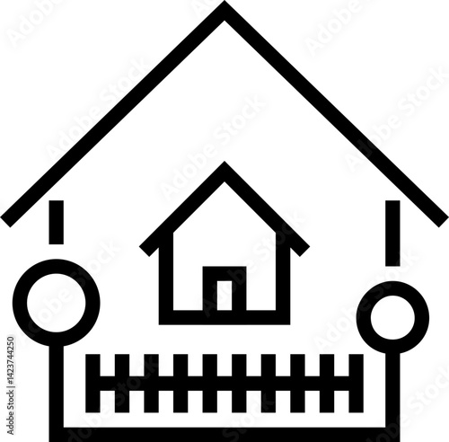 Suburban life  line icon, linear outline icon