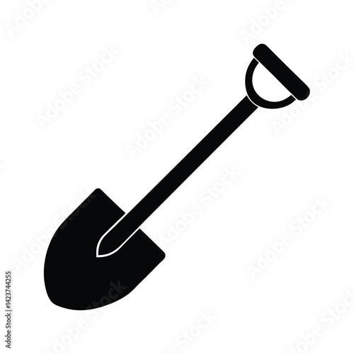 shovel stencil icon vector illustration