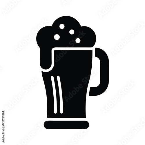 beer stencil icon vector illustration