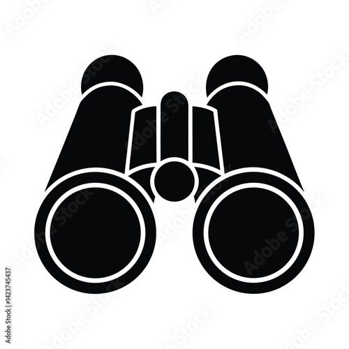 binoculars stencil icon vector illustration
