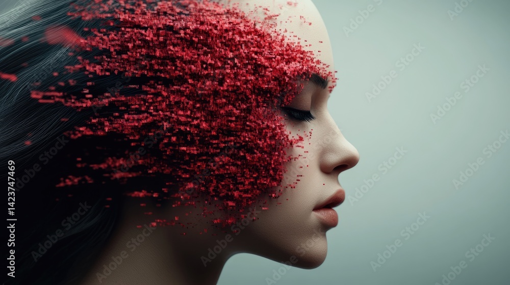 A digital entity emerging from a cyber rift with a glitching reality in the background. A digital entity emerging from a cyber rift with a glitching reality in the background.