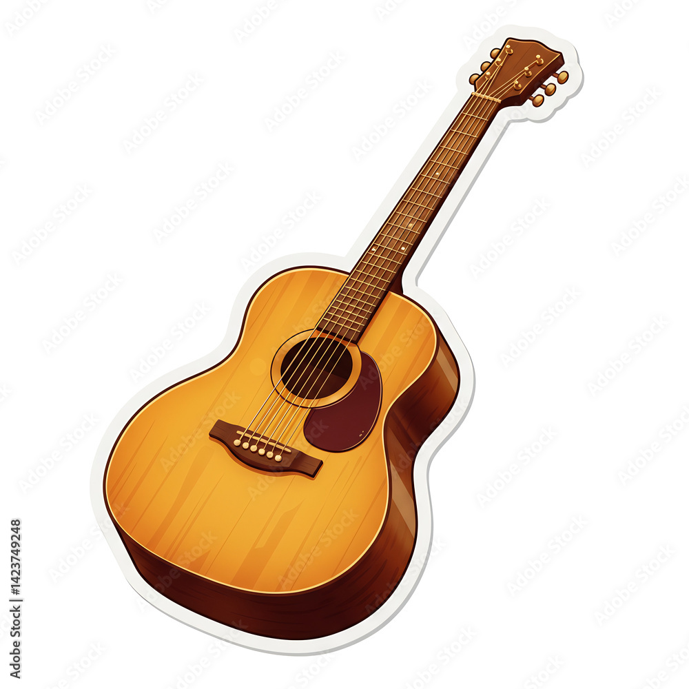 Obraz premium 温かい木目 アコースティックギター 優しい光