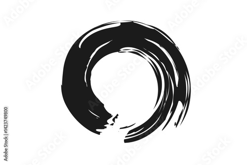 墨で描いた円のベクターイラスト