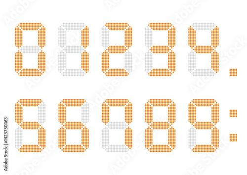 電光掲示板デジタル数字 黄色