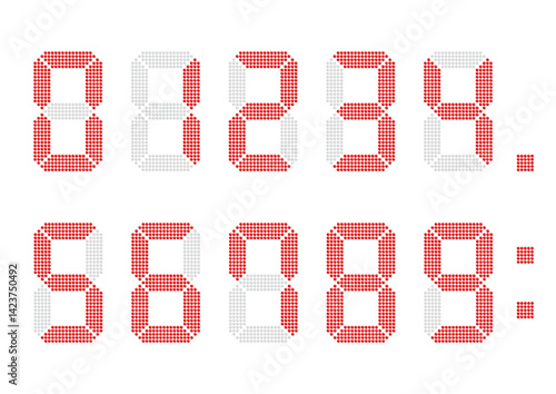 電光掲示板デジタル数字 赤