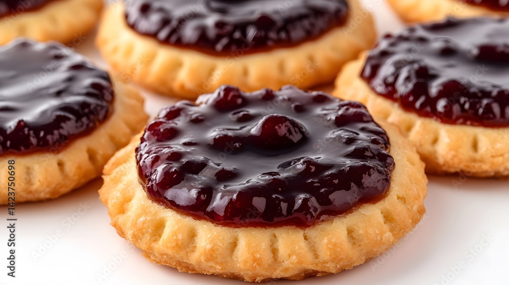 Shortbread cookies with red jam Shortbread cookies with red jam