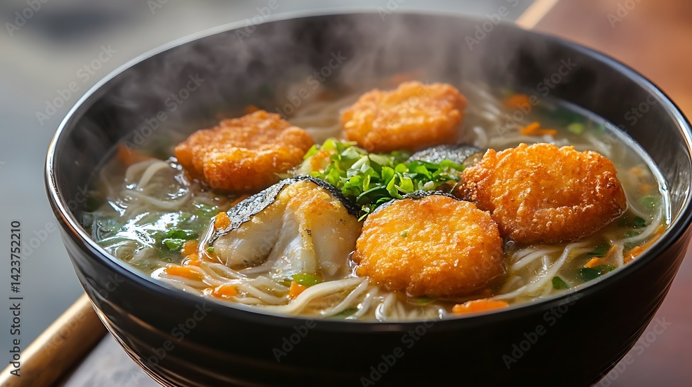 Mohinga steaming bowl of Burmese A Mohinga steaming bowl of Burmese A