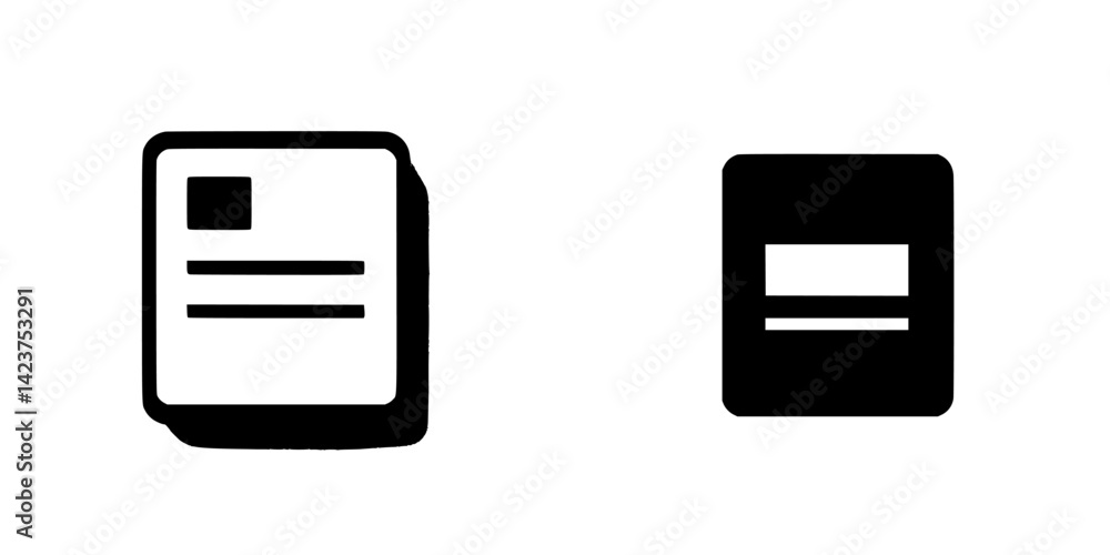 Icon set featuring document and equal sign symbols designed for clear digital communication and interface navigation Icon set featuring document and equal sign symbols designed for clear digital communication and interface navigation