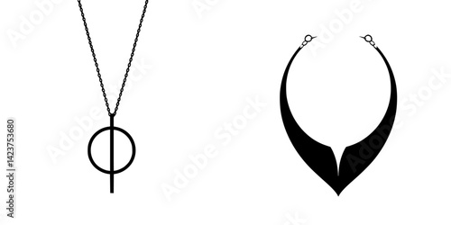 Unique minimalist icon set featuring elegant jewelry designs for modern aesthetics