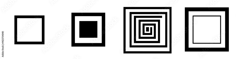 Icon set featuring various frame designs suitable for digital artwork presentation and user interface elements in modern projects Icon set featuring various frame designs suitable for digital artwork presentation and user interface elements in modern projects
