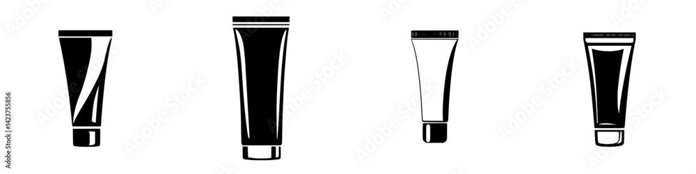 Collection of minimalist tube icons suitable for various purposes in graphic design projects Collection of minimalist tube icons suitable for various purposes in graphic design projects