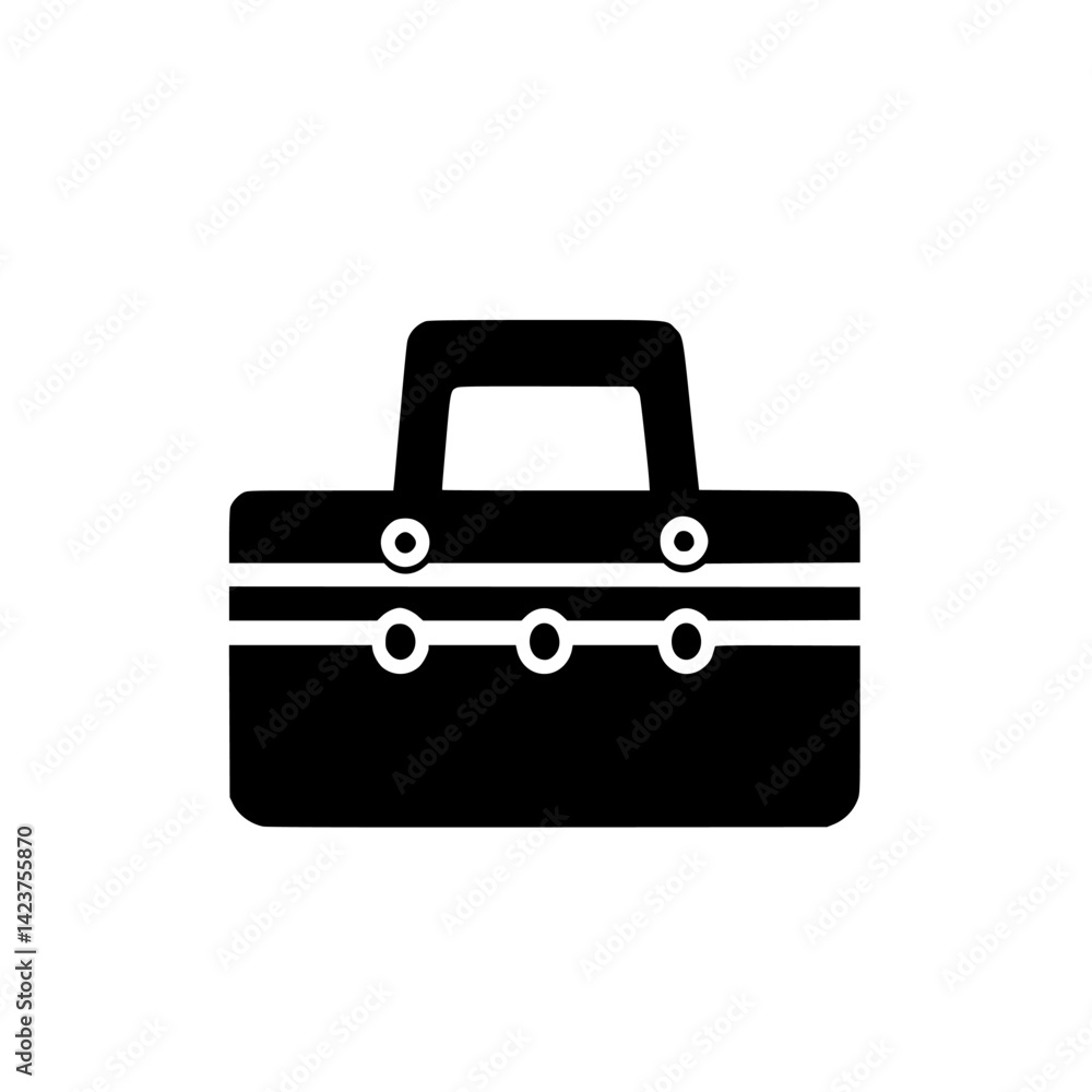 Icon set featuring a toolkit symbol representing repair and maintenance activities in various contexts Icon set featuring a toolkit symbol representing repair and maintenance activities in various contexts