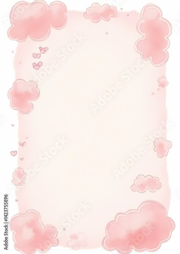 Pink Cloud Frame Illustration
