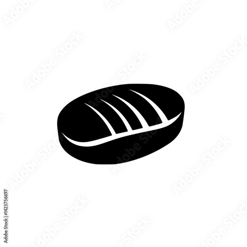 Icon set featuring a stylized loaf of bread with distinctive scoring marks for use in culinary applications