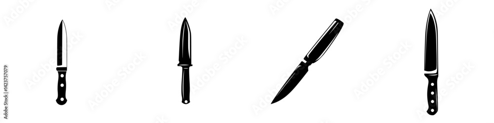 Various knife icons showcasing different styles and shapes for culinary and design purposes Various knife icons showcasing different styles and shapes for culinary and design purposes