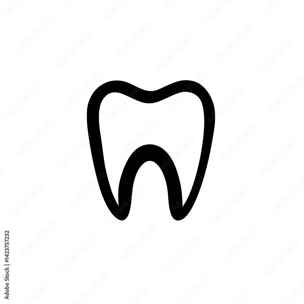 Icon set featuring a simple tooth design suitable for dental applications and health-related projects Icon set featuring a simple tooth design suitable for dental applications and health-related projects