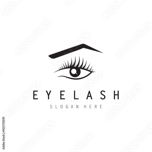Eyelash extension logo.  modern style Vector illustration
