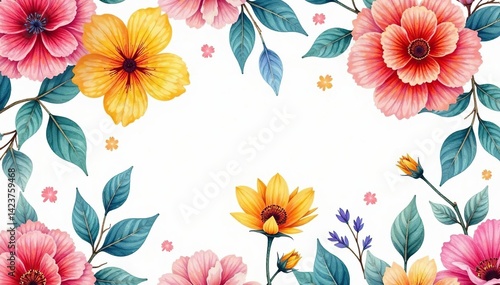 Intricate watercolor floral pattern, seamless background, art, vine