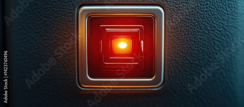 Intense red light emanating from the central point in a nested square tunnel