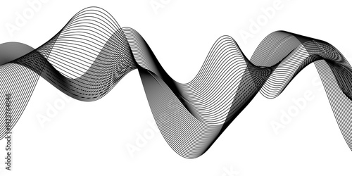 Digital frequency track equalizer.Stylized line art background. Abstract wave element for design.Vector