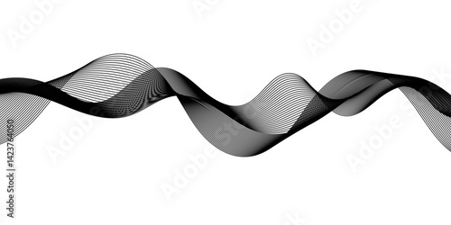 Digital frequency track equalizer.Stylized line art background. Abstract wave element for design.Vector