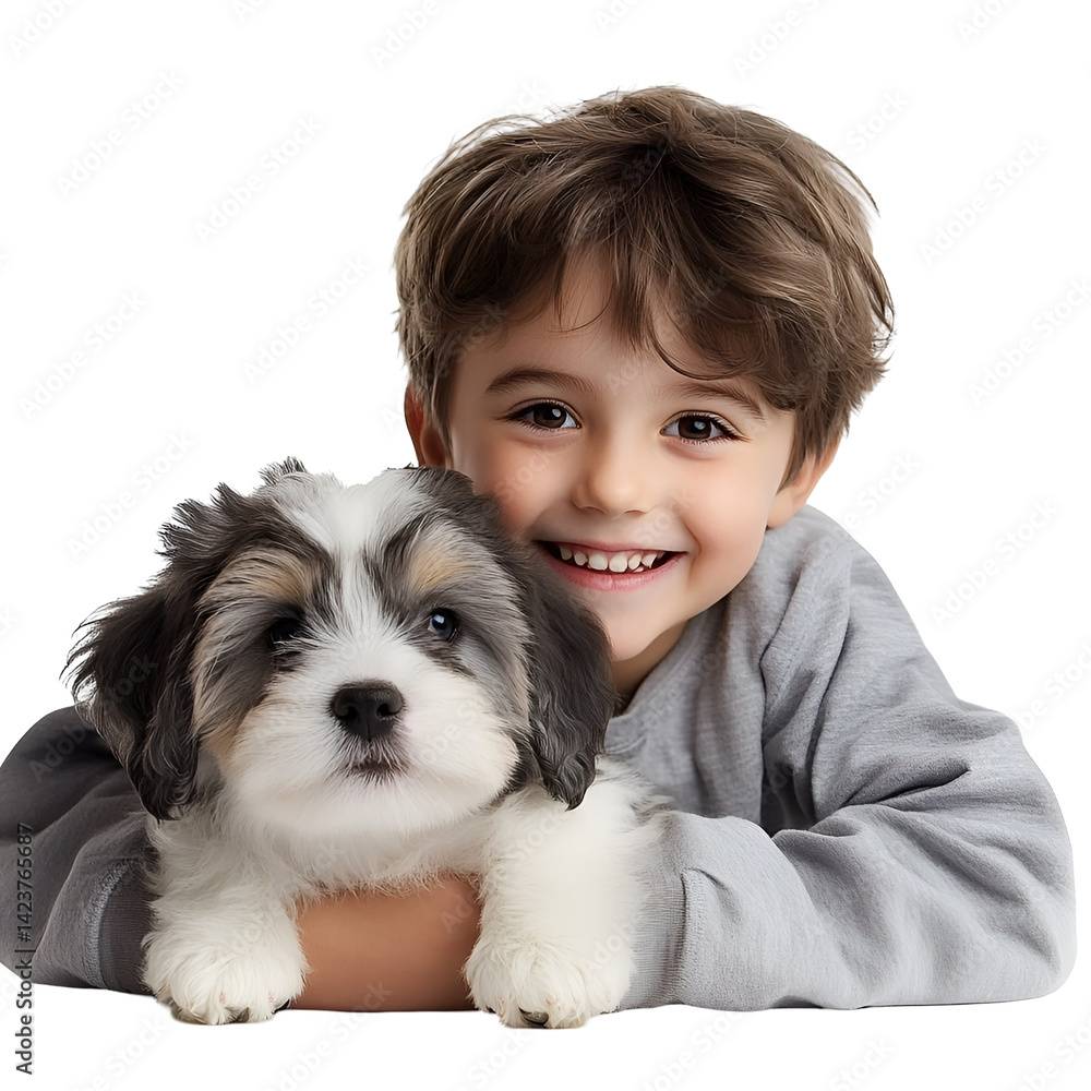 little boy with a puppy little boy with a puppy