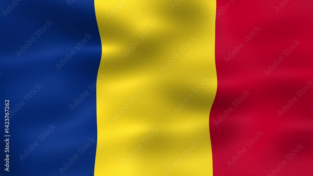 looping romania flag waving animation seamless for background looping romania flag waving animation seamless for background