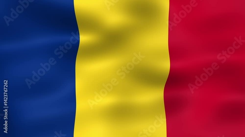 looping romania flag waving animation seamless for background