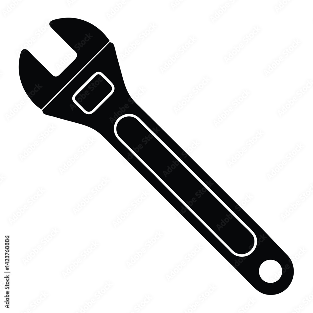 isolated adjustable spanner on white background isolated adjustable spanner on white background