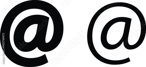 @ button sign icon set. Email address vector collection isolated on transparent background. Containing at, address sign, arobase, arroba and mention someone contact account.