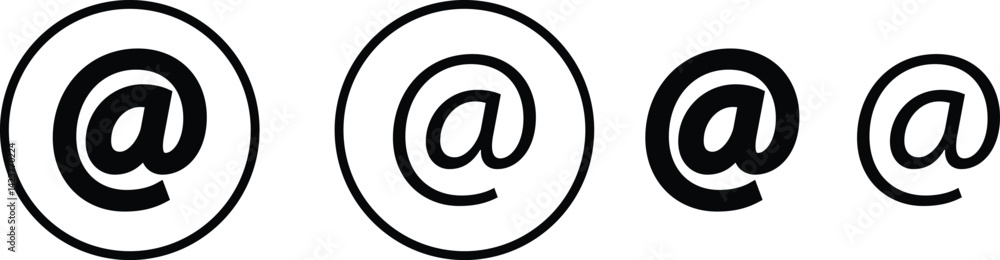 @ button sign icon set. Email address vector collection isolated on transparent background. Containing at, address sign, arobase, arroba and mention someone contact account. @ button sign icon set. Email address vector collection isolated on transparent background. Containing at, address sign, arobase, arroba and mention someone contact account.