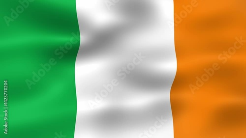 looping ireland flag waving animation seamless for background