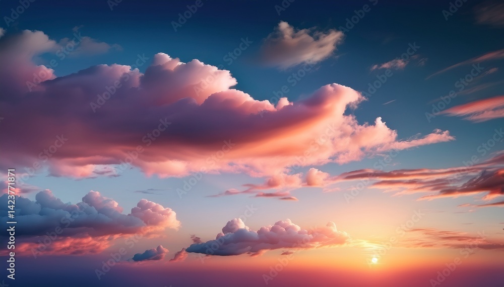 夕焼け色に染まった雲のレイヤーテクスチャ 夕焼け色に染まった雲のレイヤーテクスチャ