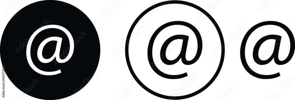 @ button sign icon set. Email address vector collection isolated on transparent background. Containing at, address sign, arobase, arroba and mention someone contact account. @ button sign icon set. Email address vector collection isolated on transparent background. Containing at, address sign, arobase, arroba and mention someone contact account.