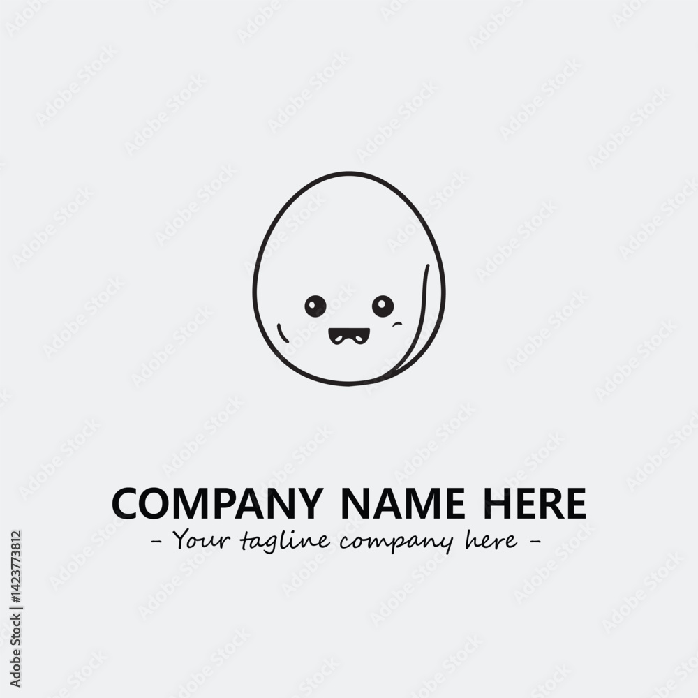 Egg cartoon illustration black and white for logo company vector image
Egg cartoon illustration black and white for logo company vector image