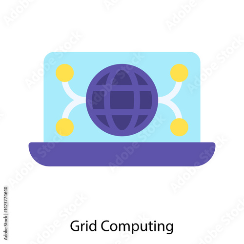 Grid Computing icon vector illustration