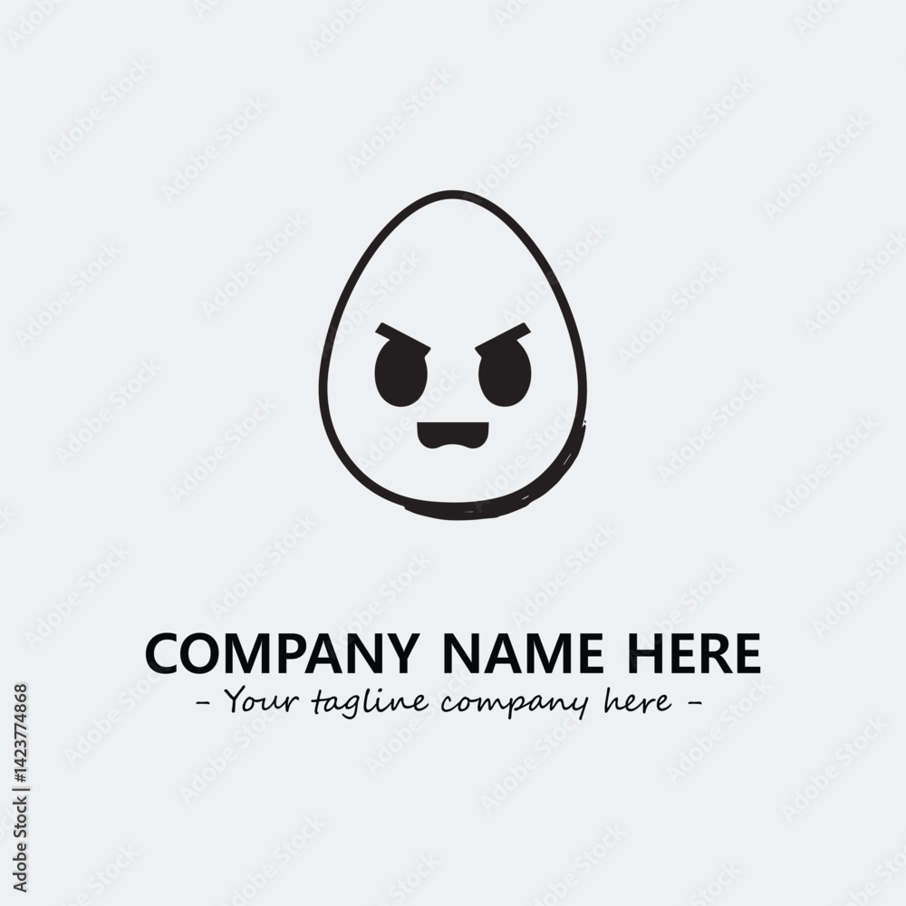 Egg cartoon illustration black and white for logo company vector image
Egg cartoon illustration black and white for logo company vector image