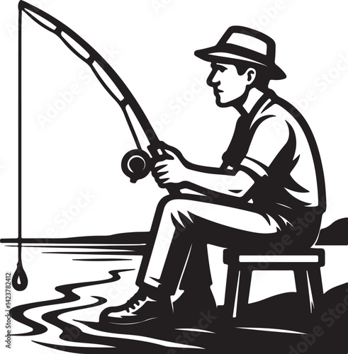 man fishing on the beach