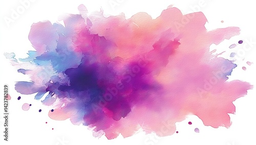 abstract watercolor hand drawn background, colorful pastel watercolor background. . rainbow watercolor with clouds on white