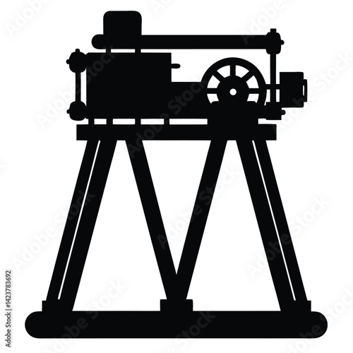 isolated engine stand on white background