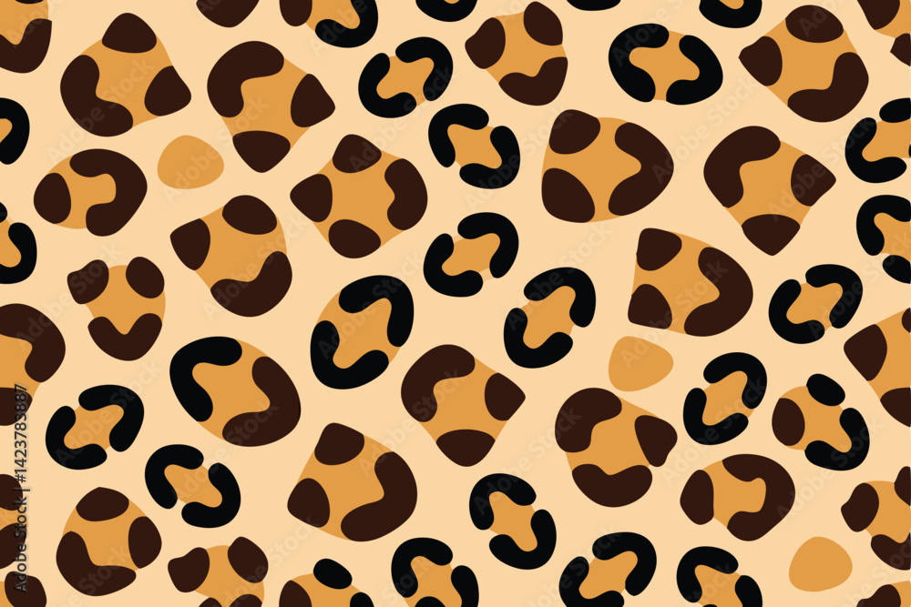 Seamless Leopard Print Pattern Brown Beige Spots Animal Skin Texture Background Seamless Leopard Print Pattern Brown Beige Spots Animal Skin Texture Background